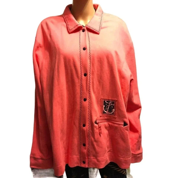 Onque Women Casual Cozy Shacket Cardigan Plus Size 2X Pockets - Picture 1 of 11